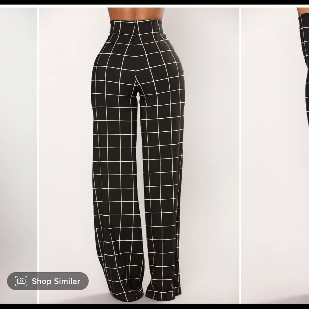 Black And white flared dress pants